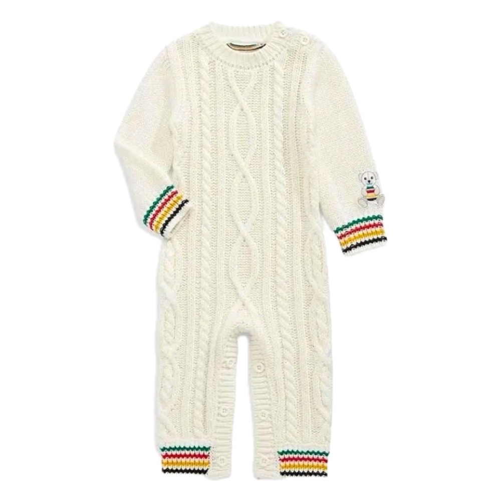 🇨🇦 Hudson’s Bay Stripes Wool-Blend Baby One-piece (18-24M)